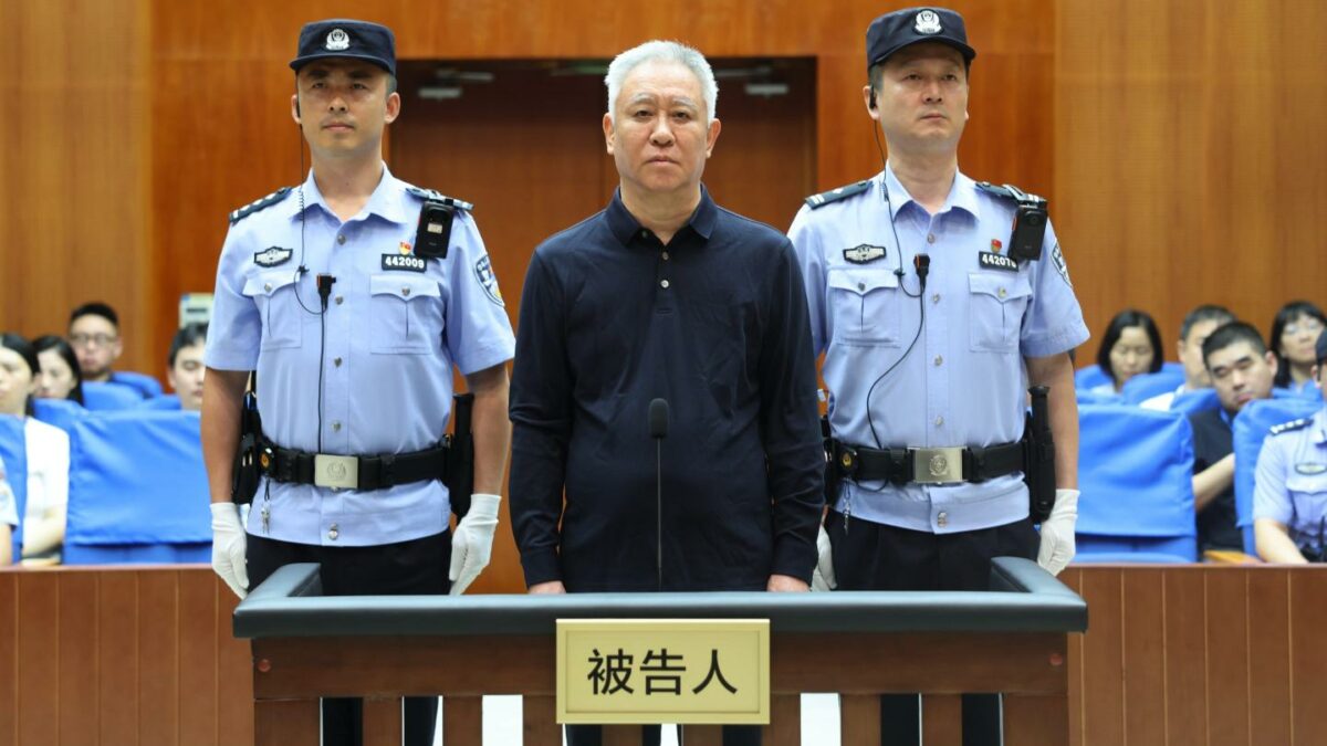 Photo of Evergrande's founder on trial
