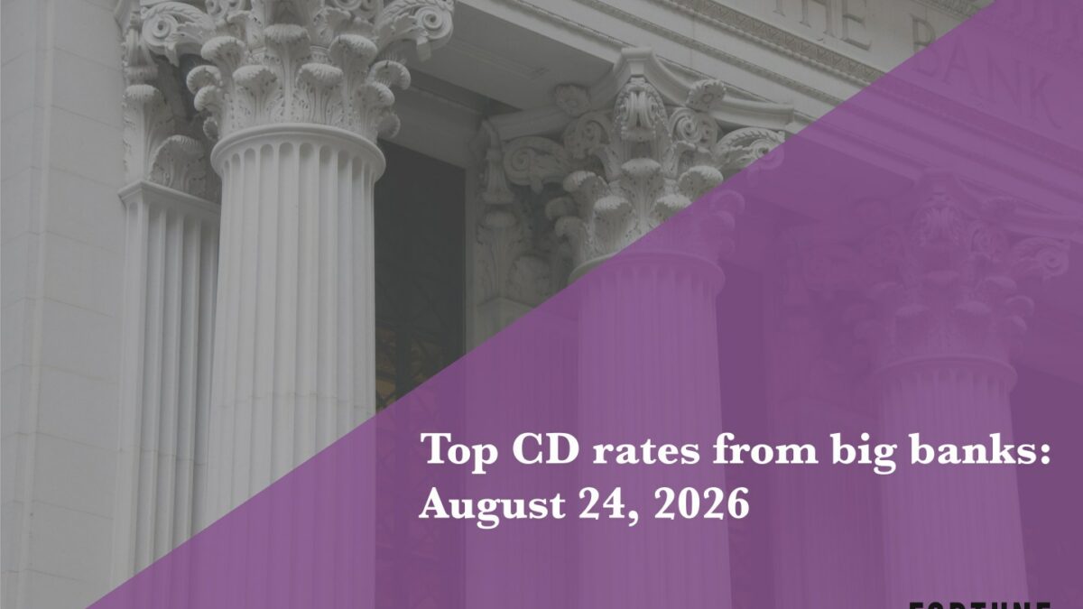 Top CD rates from major banks Aug. 24, 2026: Chase CDs, Bank of America CDs, Citibank CDs, and more