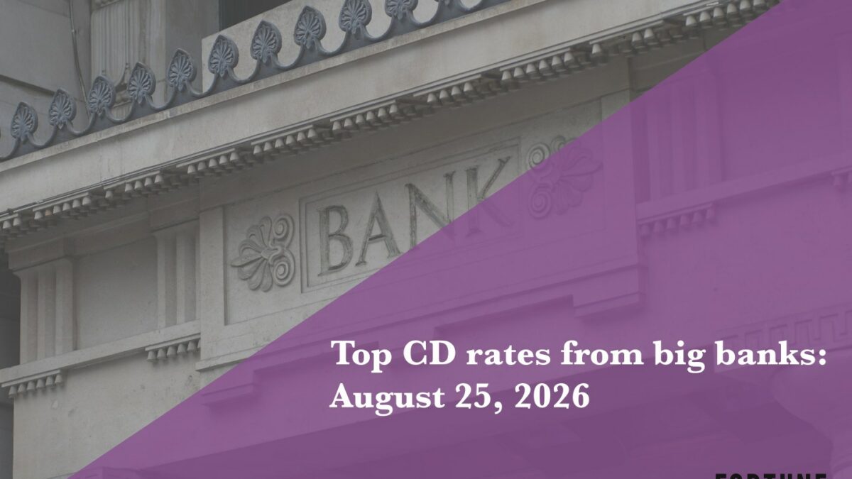 Top CD rates from major banks on August 25, 2026: Chase CDs, Bank of America CDs, Citibank CDs, and more
