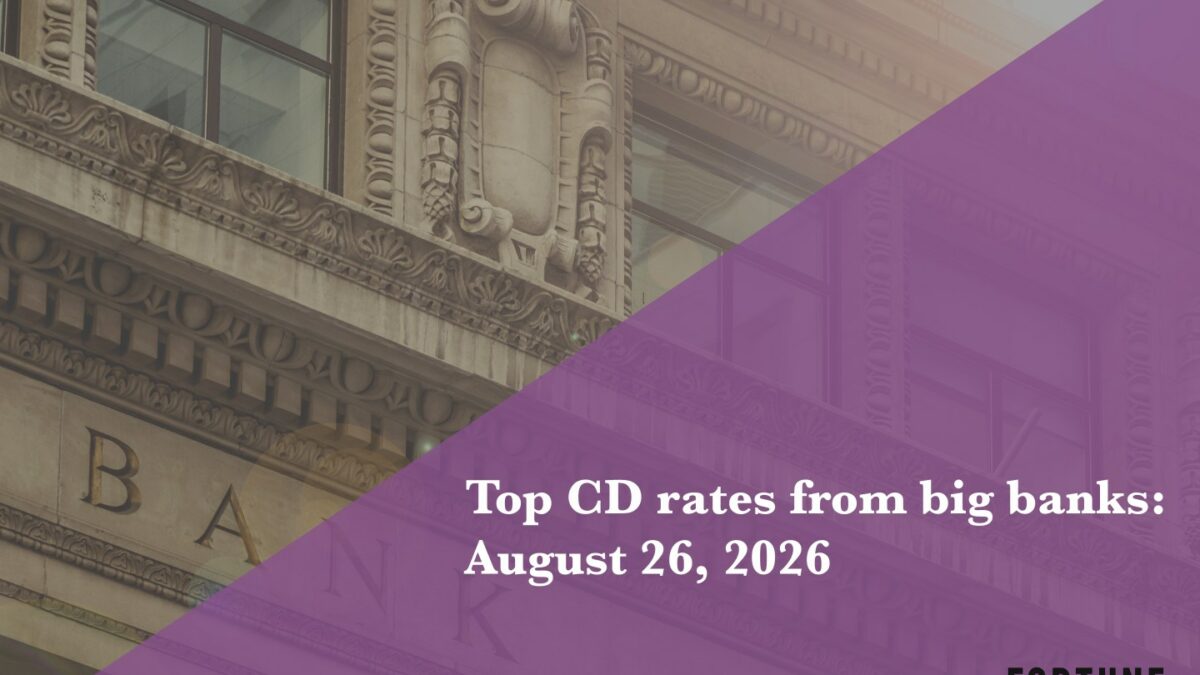 Top CD rates from major banks Aug. 26, 2026: Chase CDs, Bank of America CDs, Citibank CDs, and more
