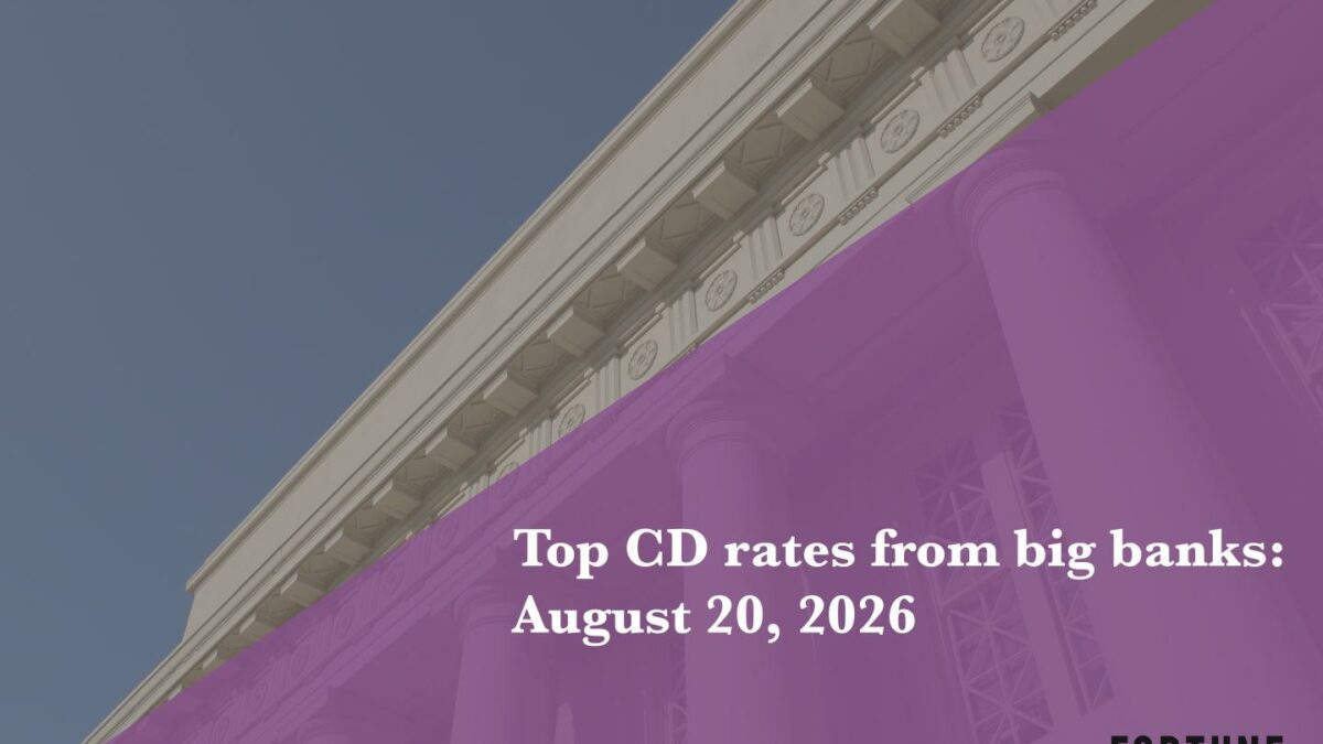 Top CD rates from major banks Aug. 20, 2026: Chase CDs, Bank of America CDs, Citibank CDs, and more