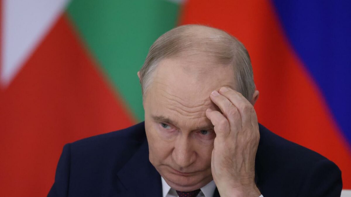 Russian President Vladimir Putin looks on during a meeting at Kremlin on August 18, 2026 in Moscow.