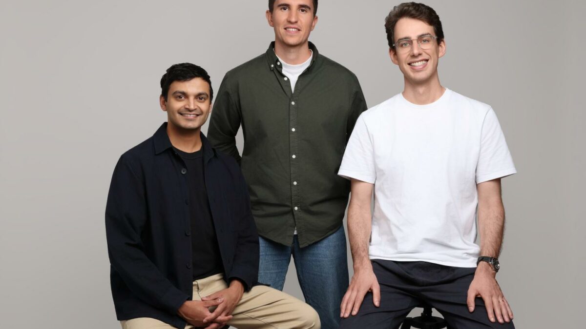 Shakeel Lala (L), Ben Robertson and Hardy Michel, co-founders of Marloo.