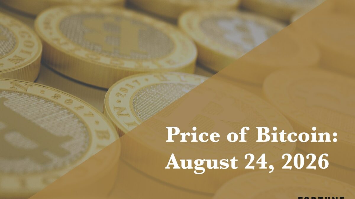 Current price of Bitcoin for Aug. 24, 2026