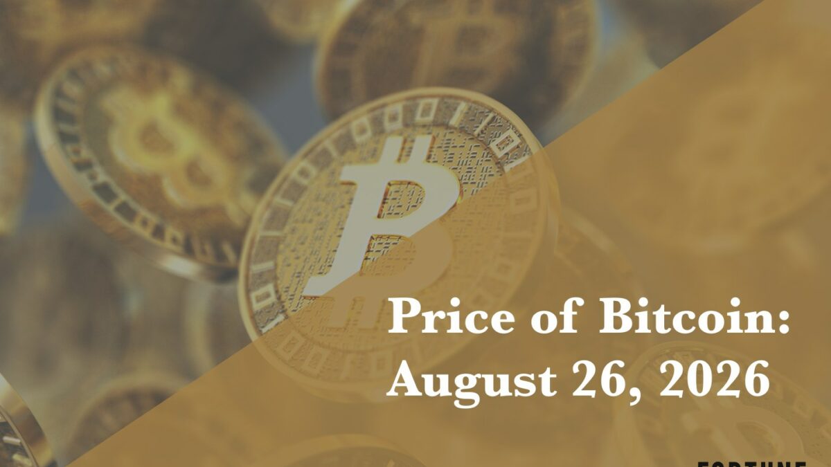 Current price of Bitcoin for August 26, 2026