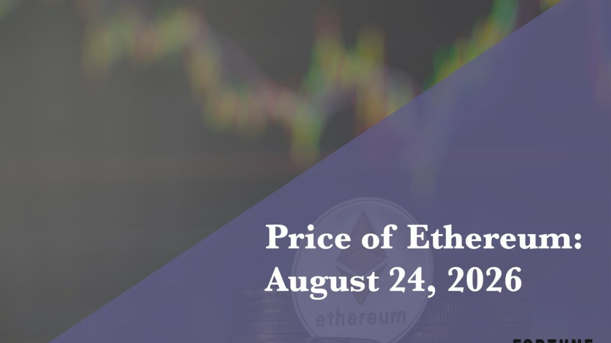 Current price of Ethereum for Aug. 24, 2026