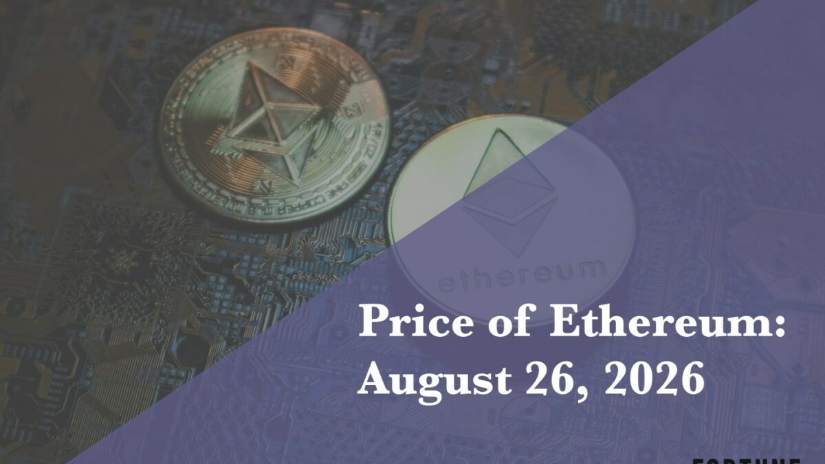 Current price of Ethereum for Aug. 26, 2026