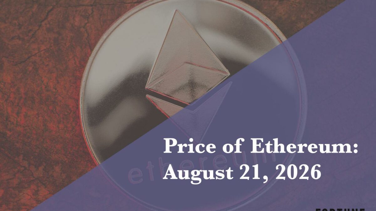 Current price of Ethereum for Aug. 21, 2026