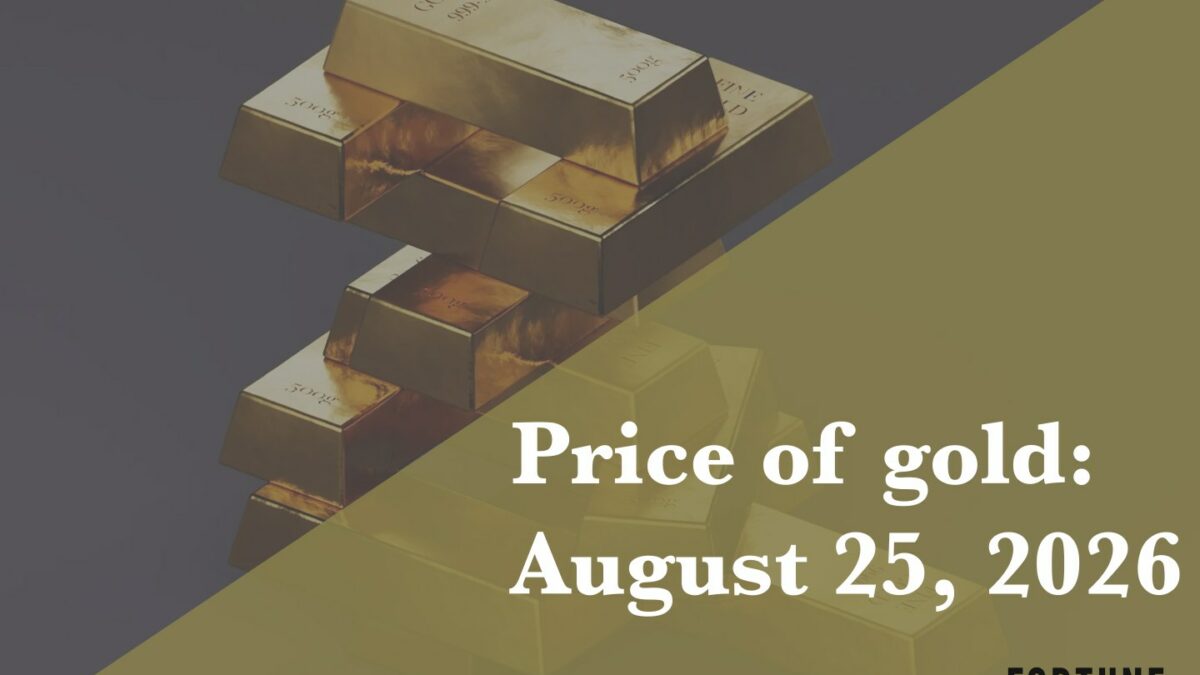 Current price of gold as of August 25, 2026