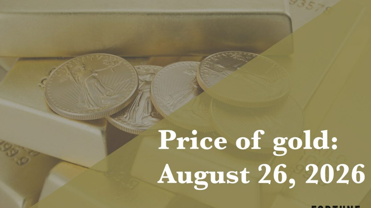Current price of gold as of August 26, 2026