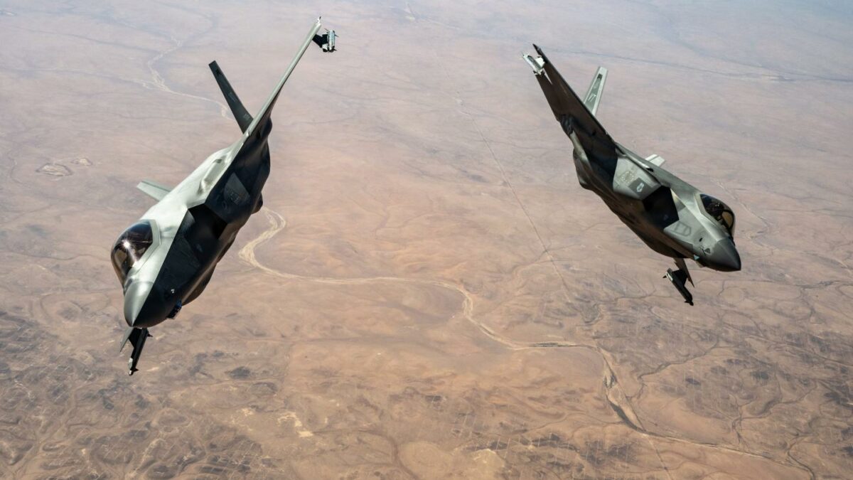 Air Force F-35A Lightning II aircraft in the U.S. Central Command area of responsibility on July 2, 2026.