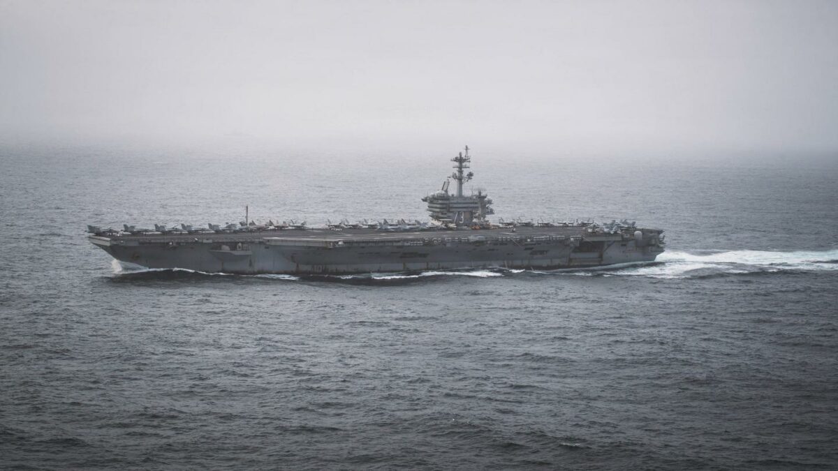 Nimitz-class aircraft carrier USS George Washington (CVN 73) conducts routine flight operations, Sept. 2, 2026.
