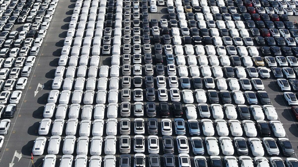 Photo of rows of EVs