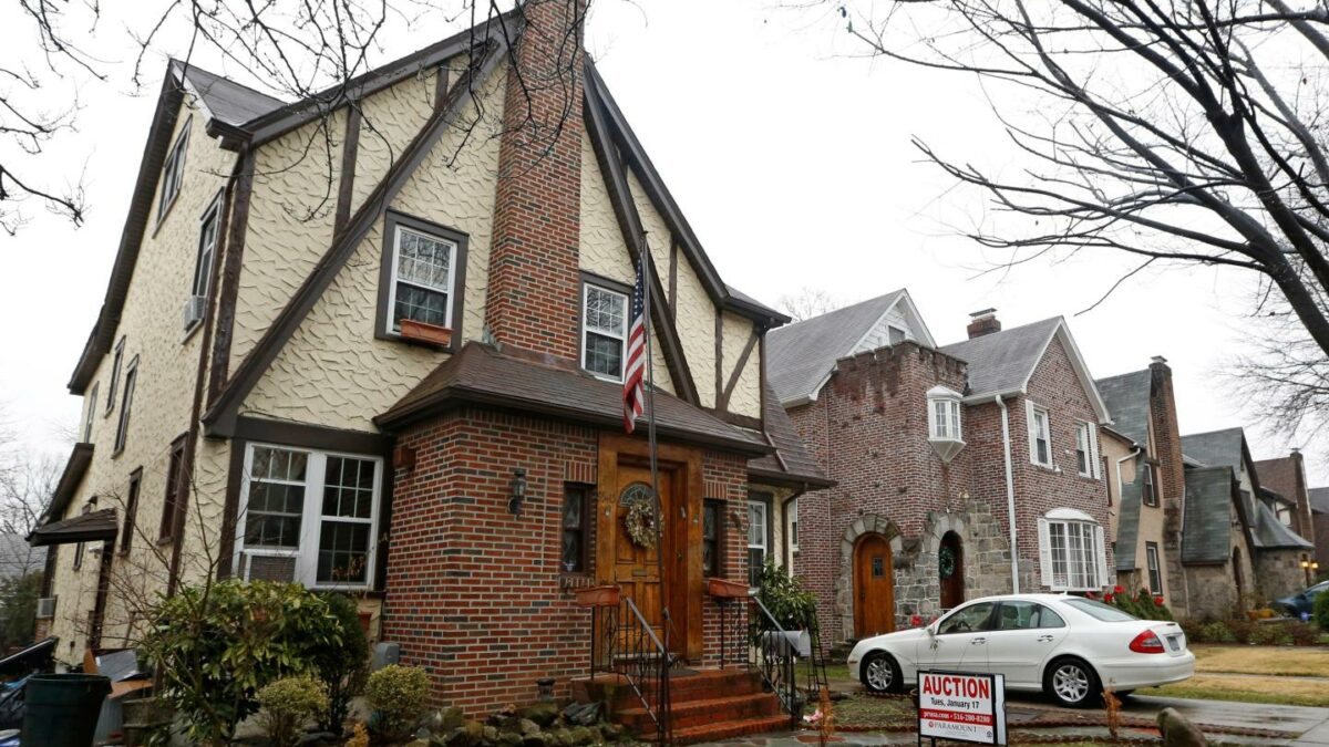 The boyhood home of President-elect Donald Trump is seen on Jan. 17, 2017, in New York.