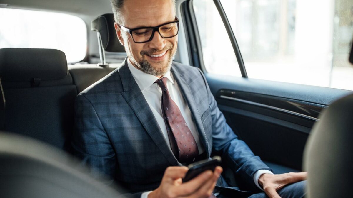 Wealthy man in car