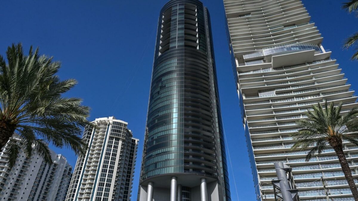 The Porsche Design Tower in Sunny Isles Beach, Florida.