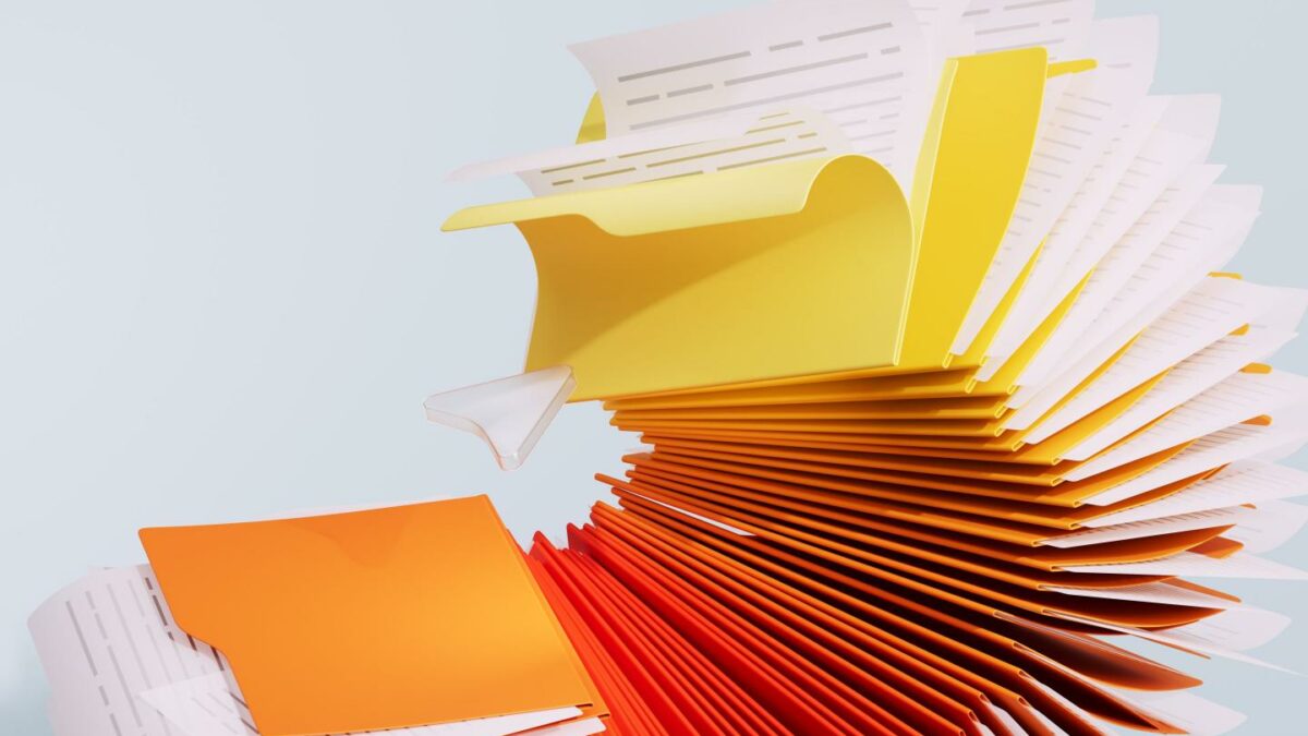 An accordion of files.