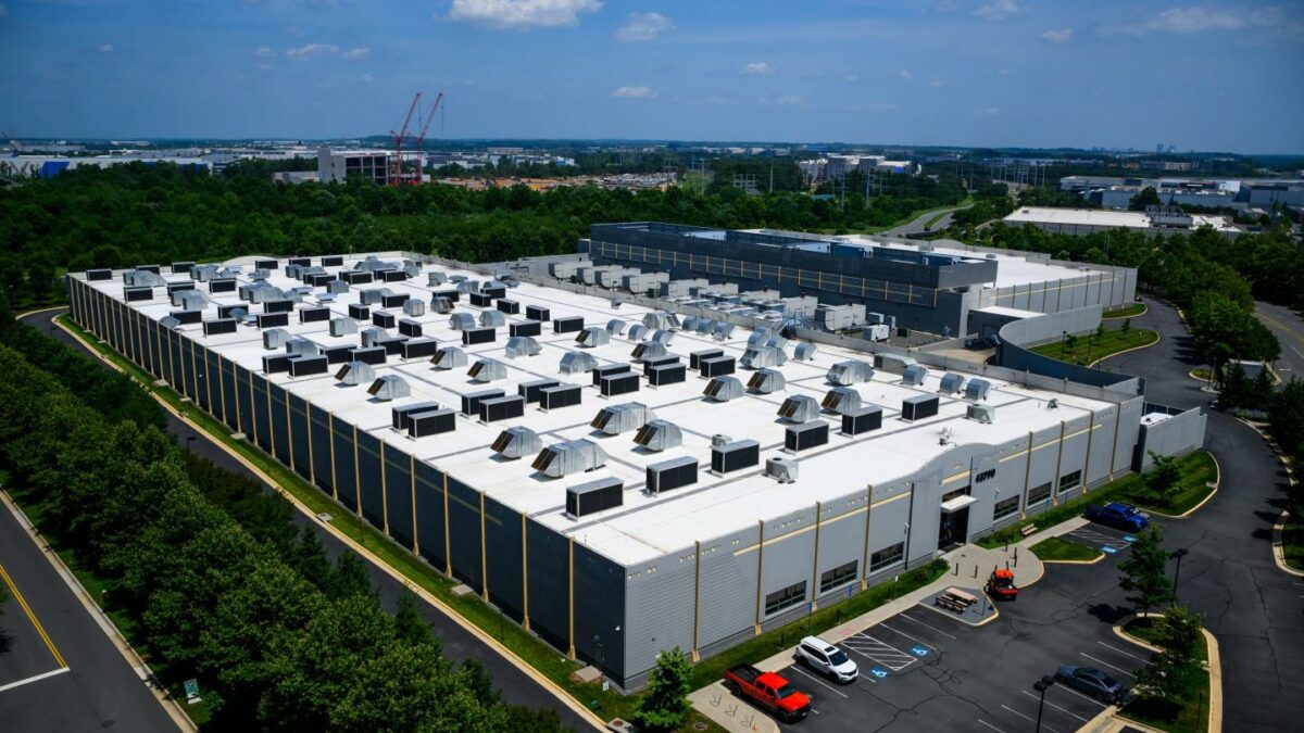 "Data Center Alley" during high temperatures in Sterling, Virginia.