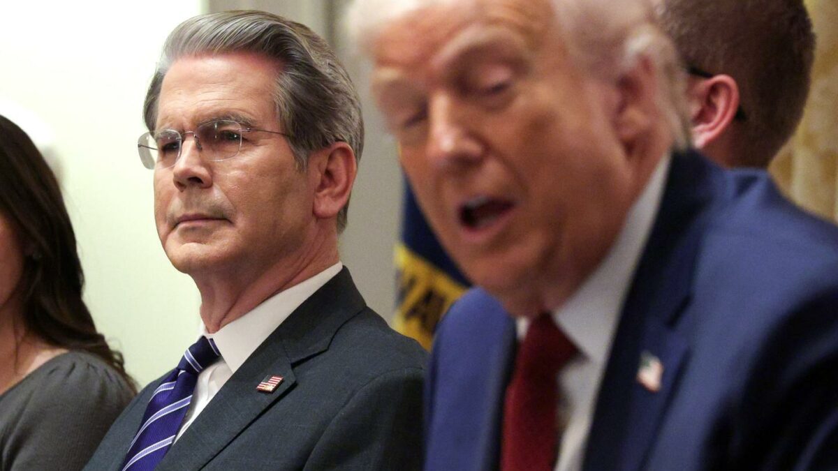 Treasury Secretary Scott Bessent attends a roundtable discussion with farmers hosted by President Donald Trump in the Cabinet Room of the White House on Dec. 8, 2025, in Washington, D.C.