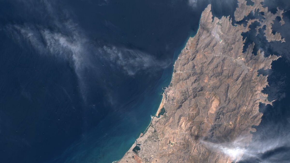 The UAE and Oman coastlines.