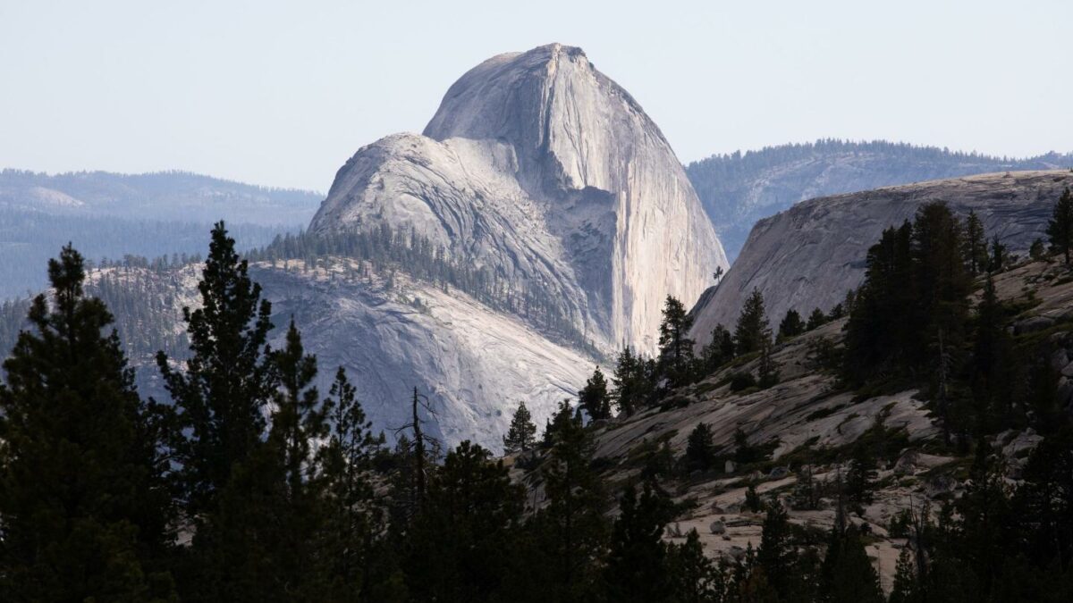 The backside view of Half Dome from Olmsted Point in Yosemite Valley National Park.
