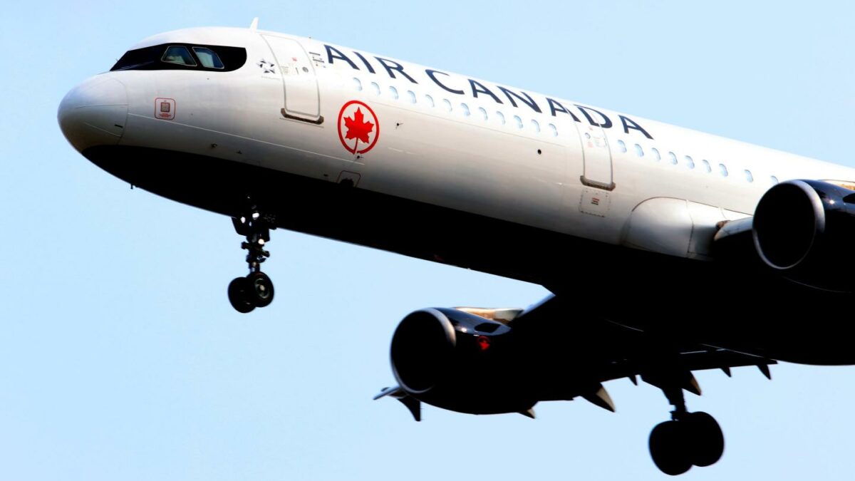 An Air Canada aircraft arrives at Toronto Pearson International Airport.