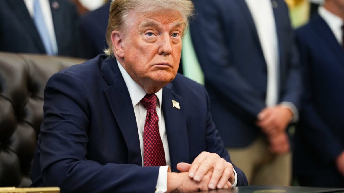 President Donald Trump makes an announcement on American nuclear innovation in the Oval Office at the White House on July 24, 2026 in Washington, DC.