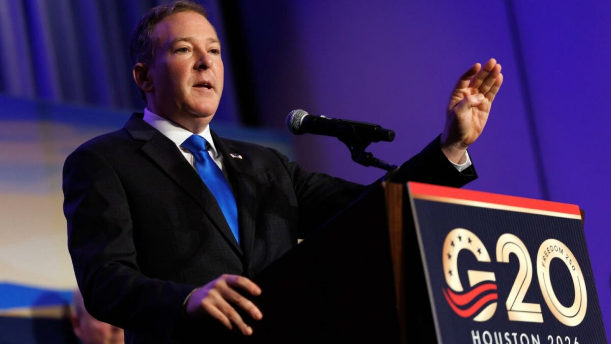 Lee Zeldin, administrator of the US Environmental Protection Agency (EPA), speaks during the G20 Ministerial Meeting on Energy Abundance in Houston on Sept. 14.