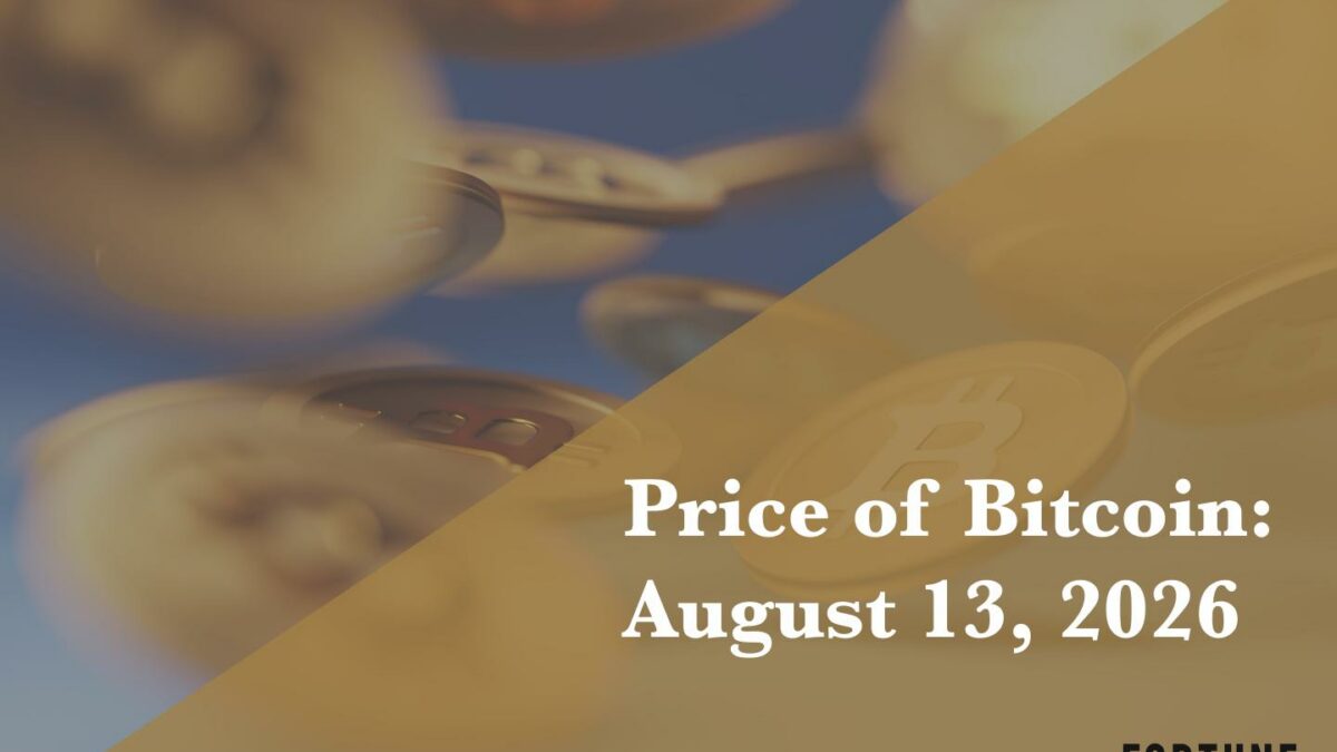 Current price of Bitcoin for Aug. 13, 2026