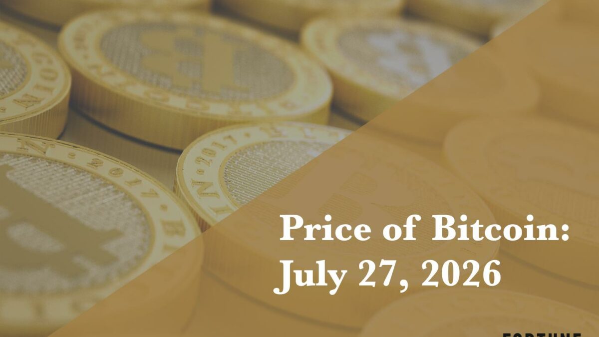 Current price of Bitcoin for July 27, 2026