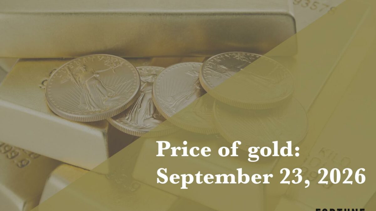 Current price of gold as of September 23, 2026