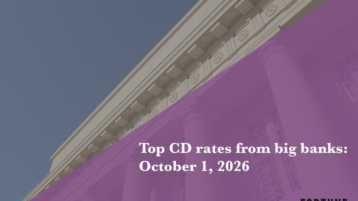 Top CD rates from major banks on October 1, 2026: Chase CDs, Bank of America CDs, Citibank CDs, and more
