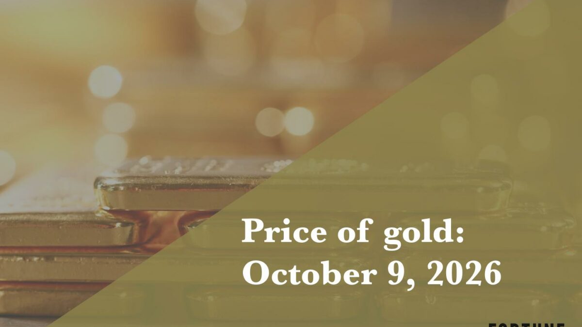 Current price of gold as of October 9, 2026